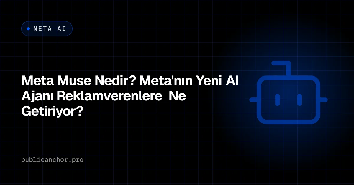 Meta'nın kişisel yapay zekâ ajanı Muse'u robot ikonuyla simgeleyen, Meta AI etiketli kapak görseli